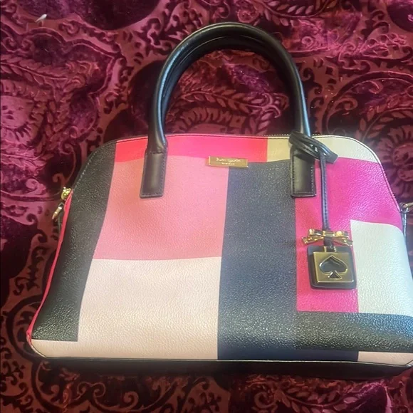 Kate Spade Pink and Black Colorblock Backpack Kate Spade Pink & Black Colorblock Triple Compartment  main image 3